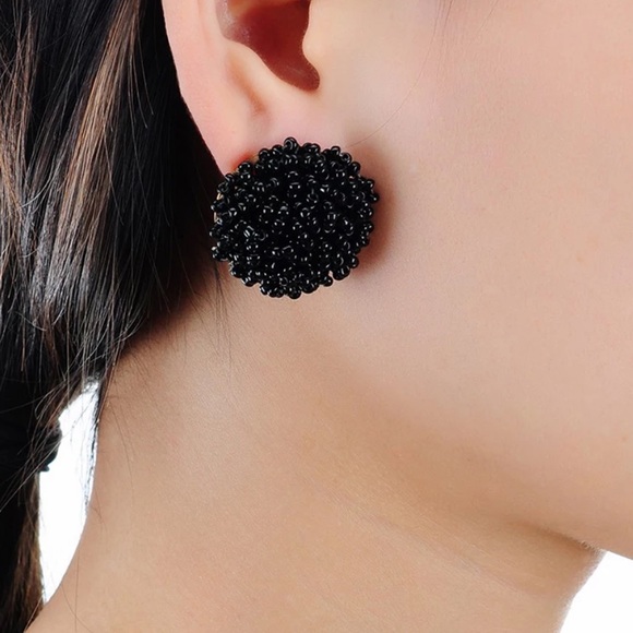 Red Seed Bead Earrings - Picture 3 of 4